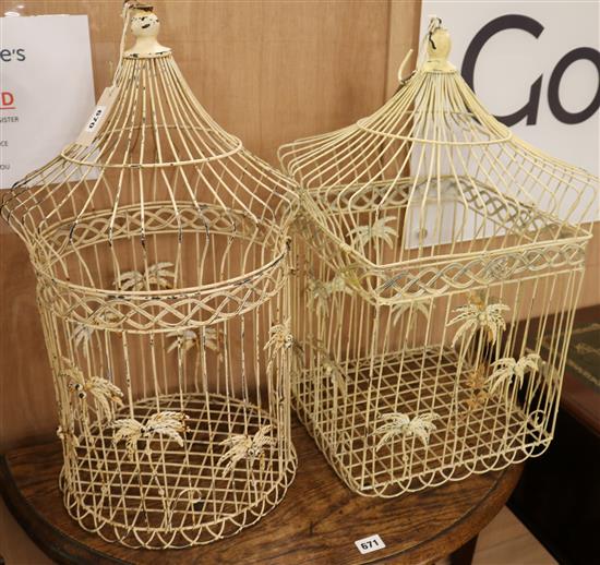 Two bird cages